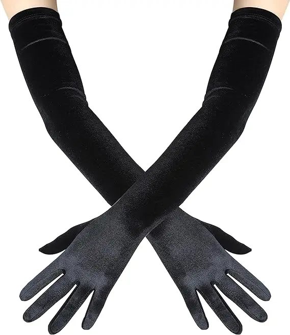 1920s-Style Long Opera Party Polyester Velvet Elbow Gloves Flapper Gatsby Accessories for Halloween