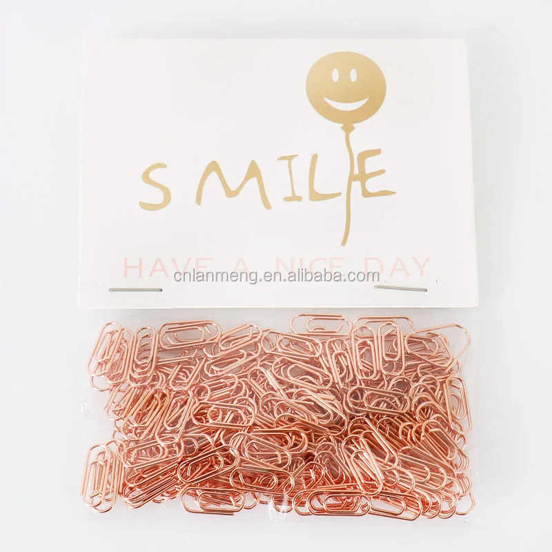 Mini metal paper clip 15mm nickel -plated  .gold ,rose gold  color cute round  paper clip
