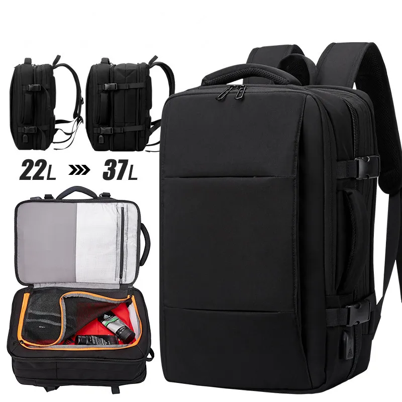 Xianghui 2024 Customizable Large Expansion Backpack Multifunctional USB Charging Sport Fashionable Travel Gym Use Free Sample