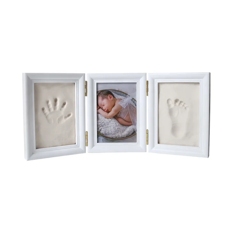 Newborn clay footprints Set Photo Frame baby clay photo frame baby casting set Commemorative handprint photo frame