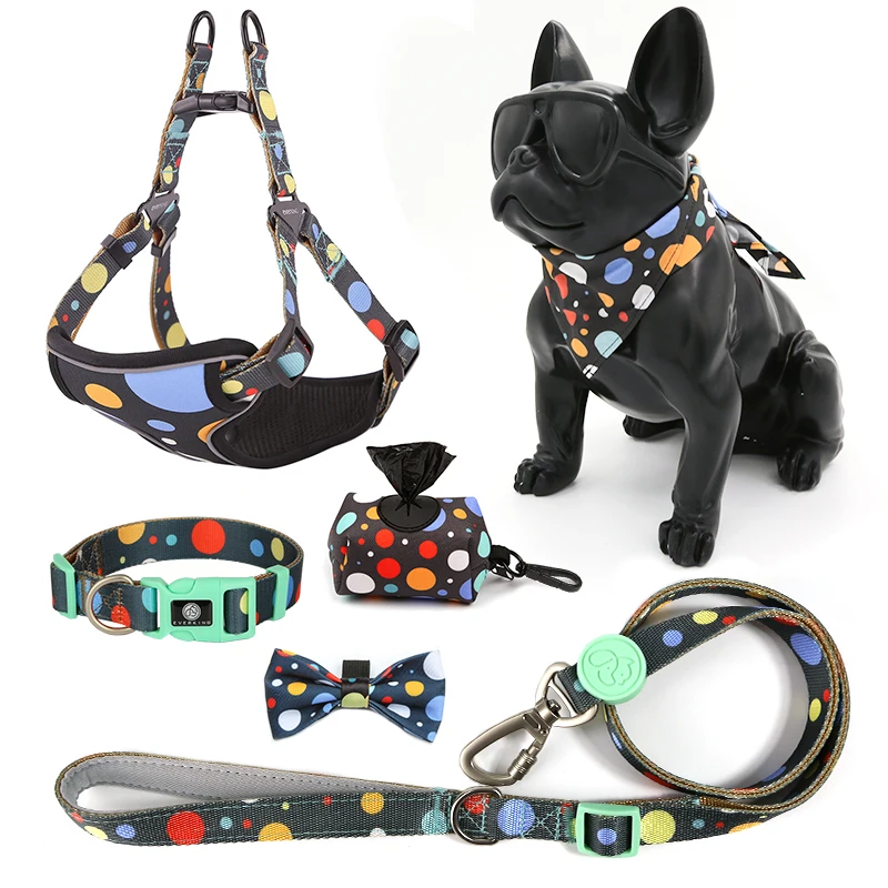 dog harness with bow dog harness 10 color wholesale oxford pet harness set