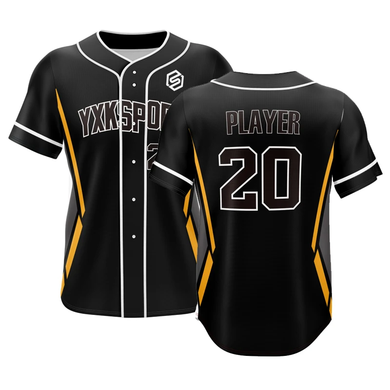 Custom Printed Baseball Jersey Mesh Stitched Baseball Jerseys Button Baseball Shirts