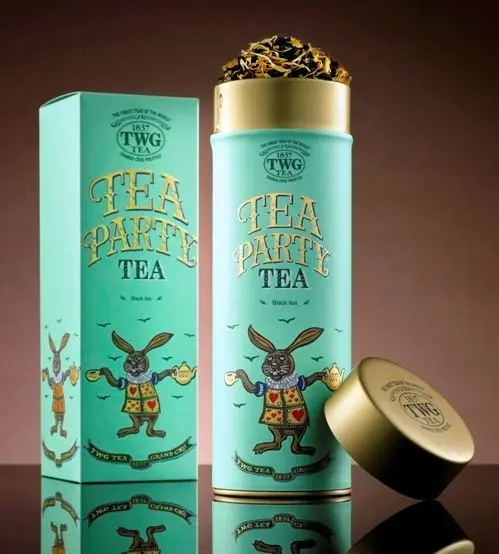 Customized new design printing food grade twg tea tin storage container celebrates renaissance airtight round large tea twg tin