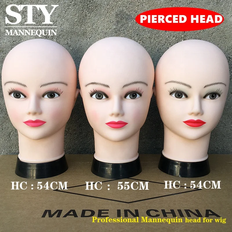 Rubber Dummy Head Wig Mannequins Female Professional Pvc Mannequin Head Dummy Bald Doll Mannequin Head for Wigs Making Display
