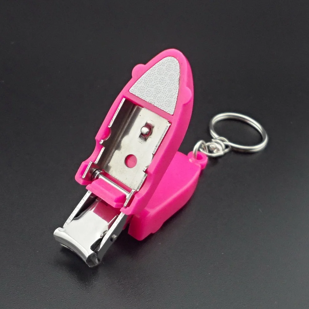 Fancy Portable Ultra-thin Stainless Steel Foldable Nail Cutter Trimmer KeyChain Multi Tool in Assorted Colors Mini Nail Clippe