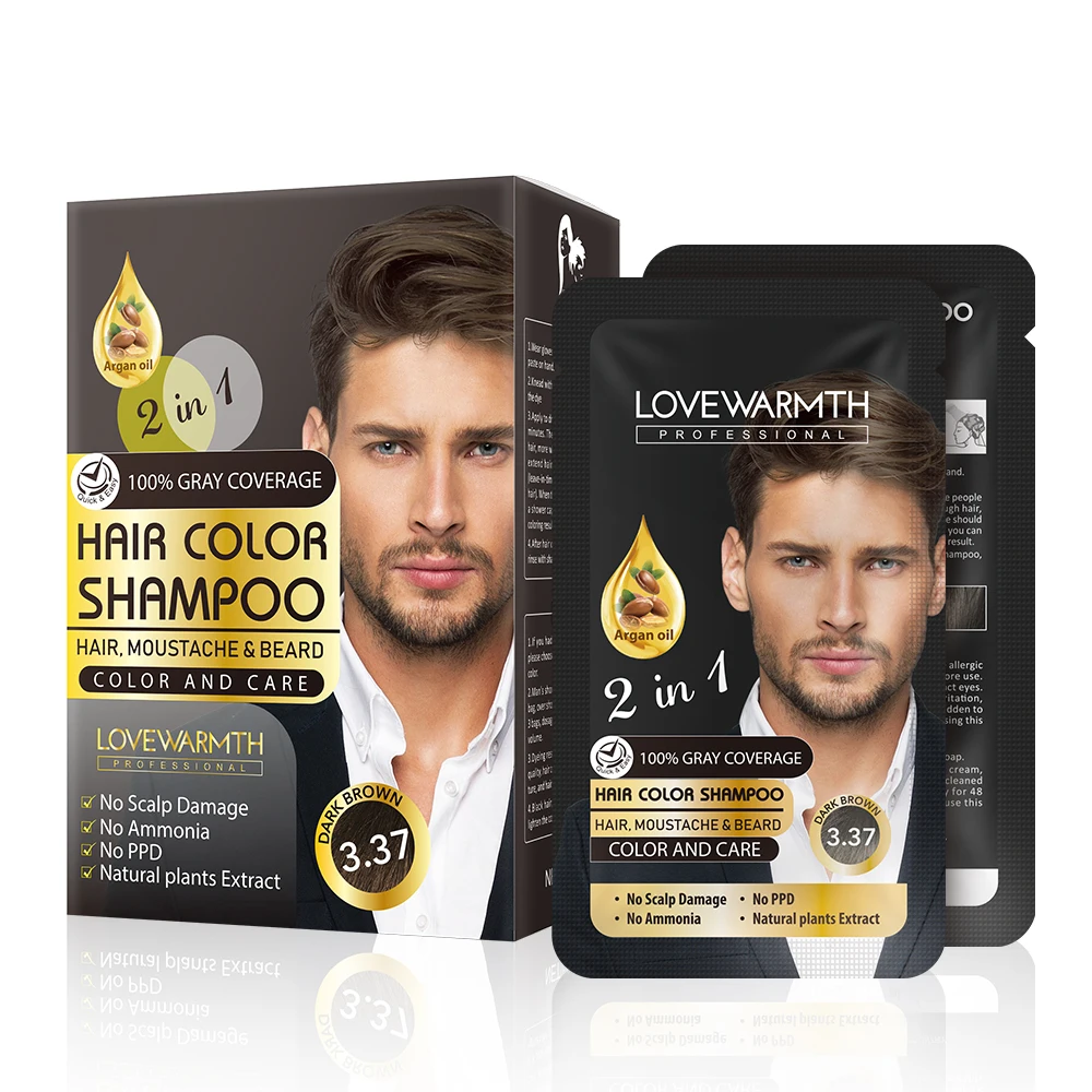 Naspura branded 2 In 1 Non Allergic And low Ammonia instant Hair Dye color shampoo for women and men