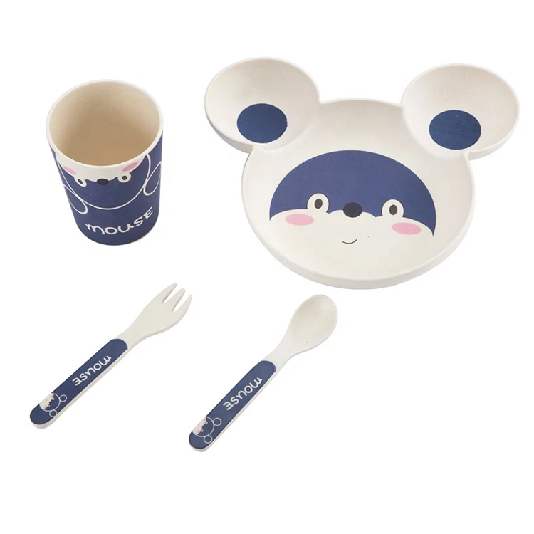 
Детский обеденный набор из биоразлагаемого бамбукового волокна 