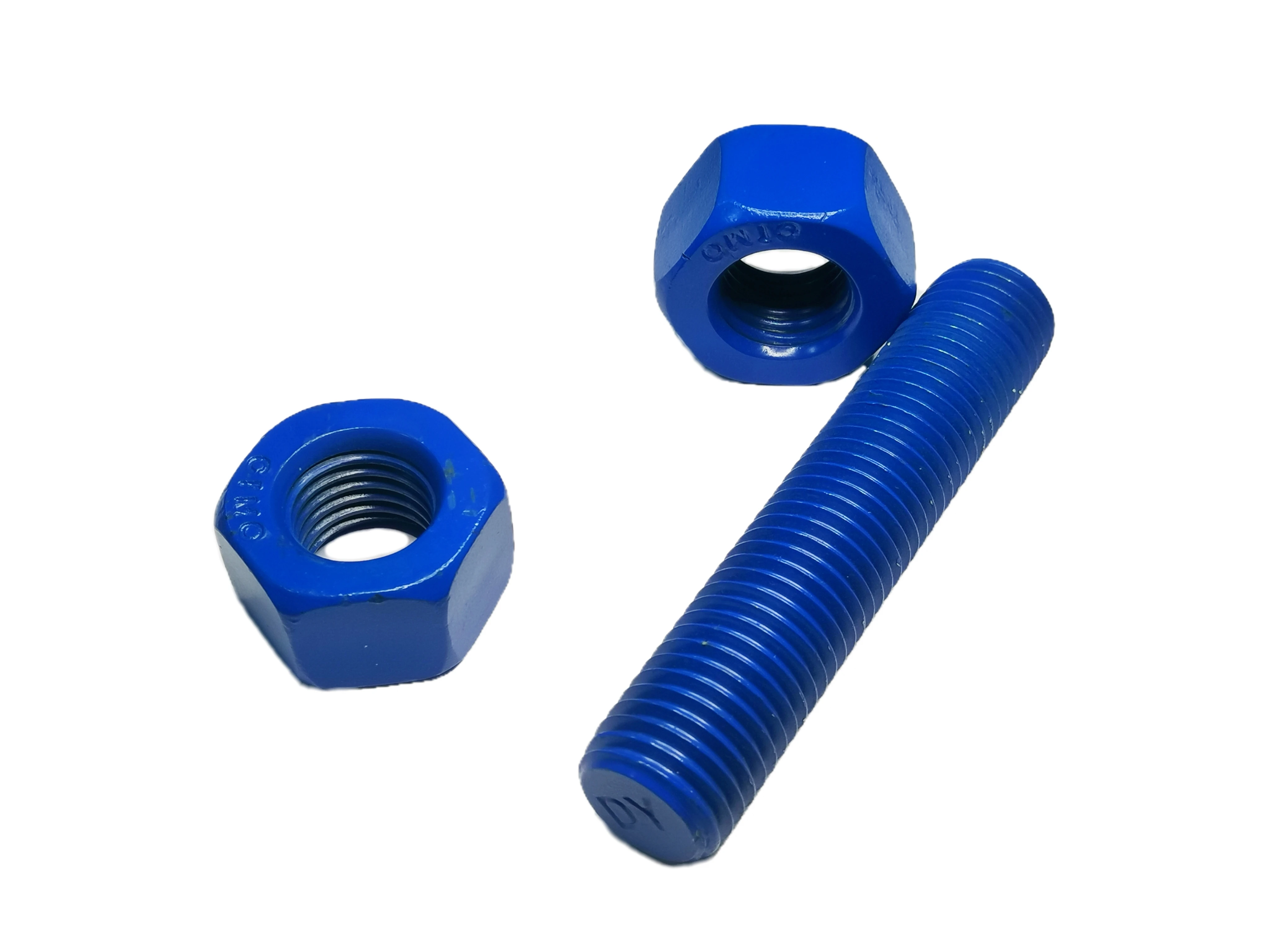Factory supply  carbon steel PTFE ASTM A193 B7 double head Stud Bolt High Tensile Full Threaded Bar Stud Bolt with 2h nut