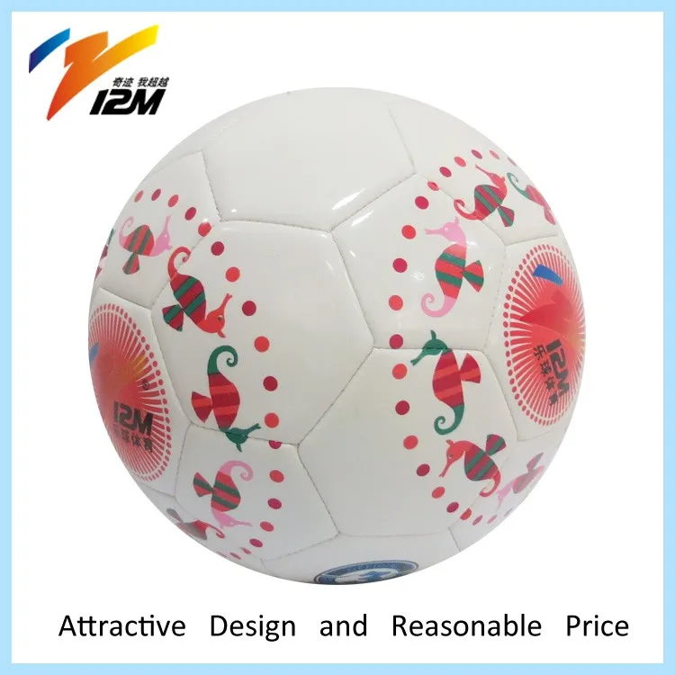 Printed logo leather machine stitched foot ball machine ball