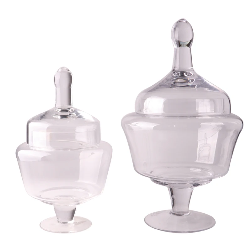 Telsen Hot Sale  Round Large  Glass Candy Jar With Lid For Wedding Decoration