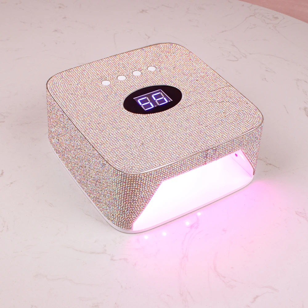 2022 The Newest Arrival Production Double USB Port Cordless 48W Bling Rhinestones LED UV Nail Lamp New fashion For All Beauties