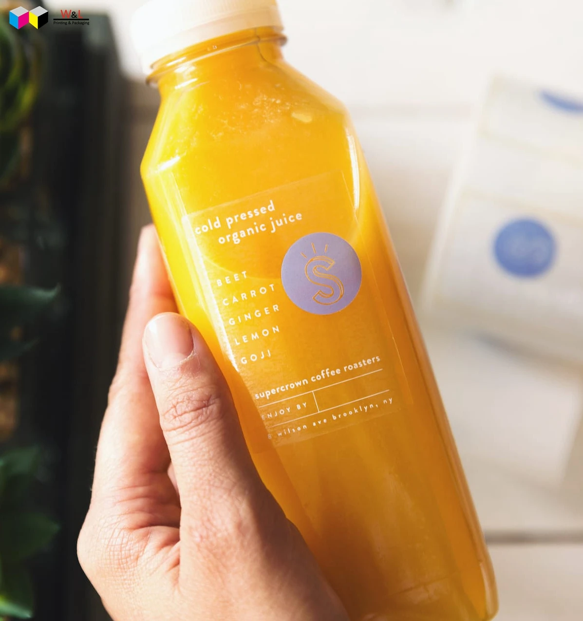 
hot stamping transparent orange juice labels label 