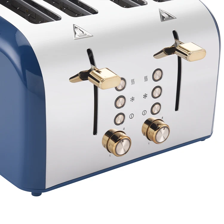 Odm Oem Retro Toaster Bread 4 Slice Tostadora De Pan 900W Auto Pup Up Function Steeliness Steel Toaster