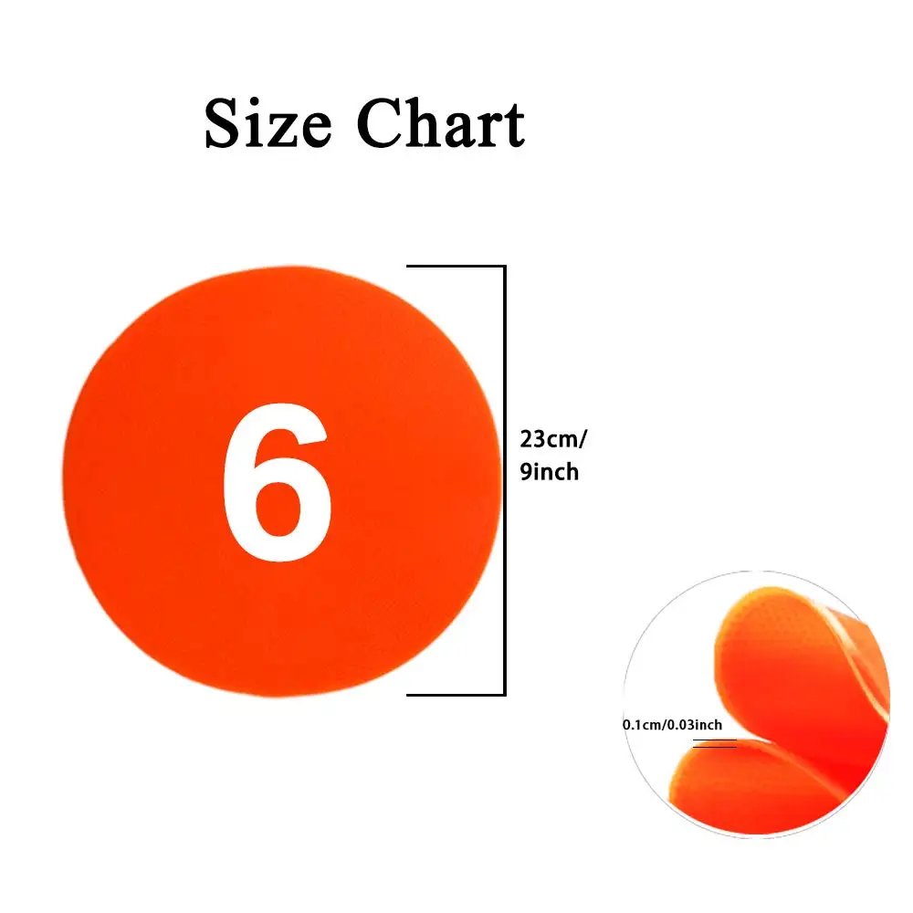 10pcs Colorful Poly Spot Markers Anti Slip 9 inch Floor Spot Markers Carpet Markers Sitting Spots Set for Drills Training Soccer