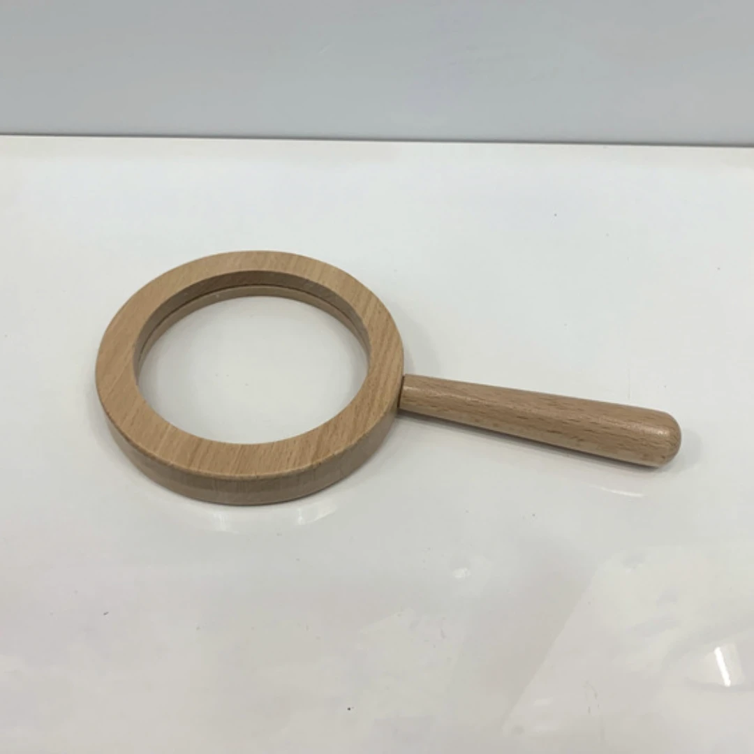 Kids Outdoor Adventure Exploration Toys wooden Magnifying Glass 5x for Toddler Preschool Sensory Tool