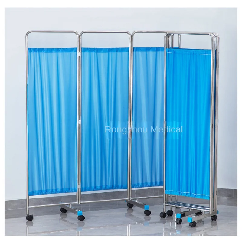 Factory Direct Good Quality Steel Frame Thickening Type Privacy Protection Hospital Screen Folding Ward Bedside Folding Screen