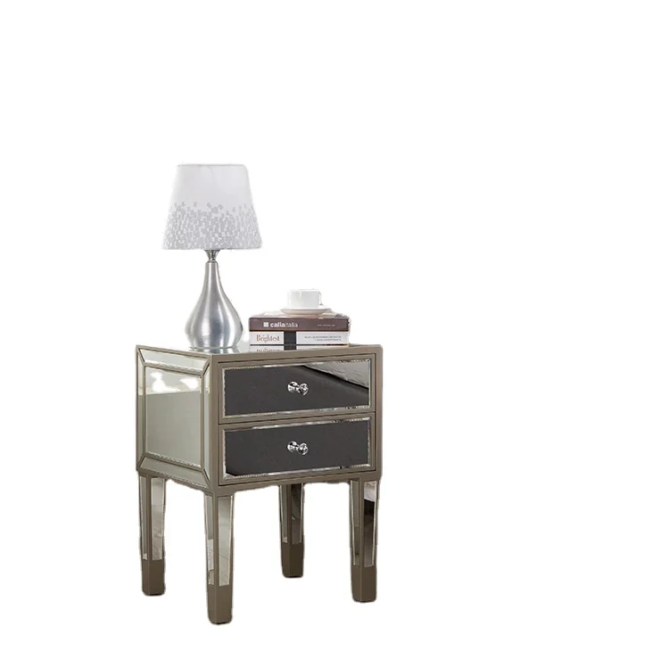 
Modern design 2 drawer night stand bedside table mirror nightstand table 