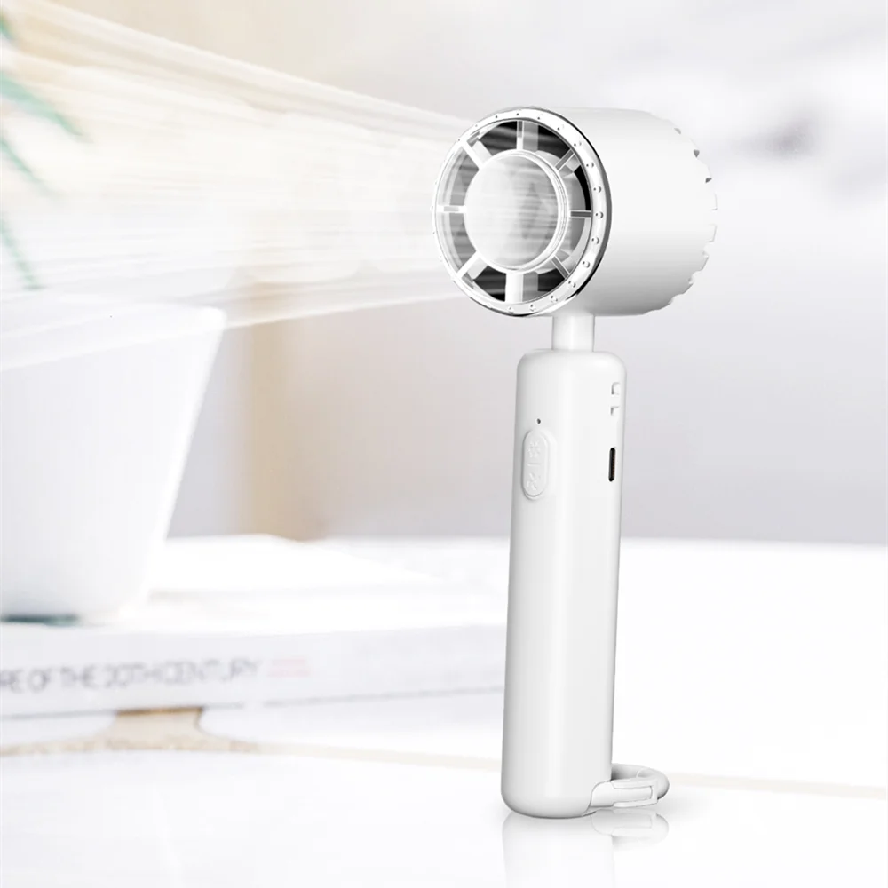 2024 New Refrigeration Portable Folding handheld Air Cooled Fan with Ice Mist Function Three Level Wind Speed 2000mAh