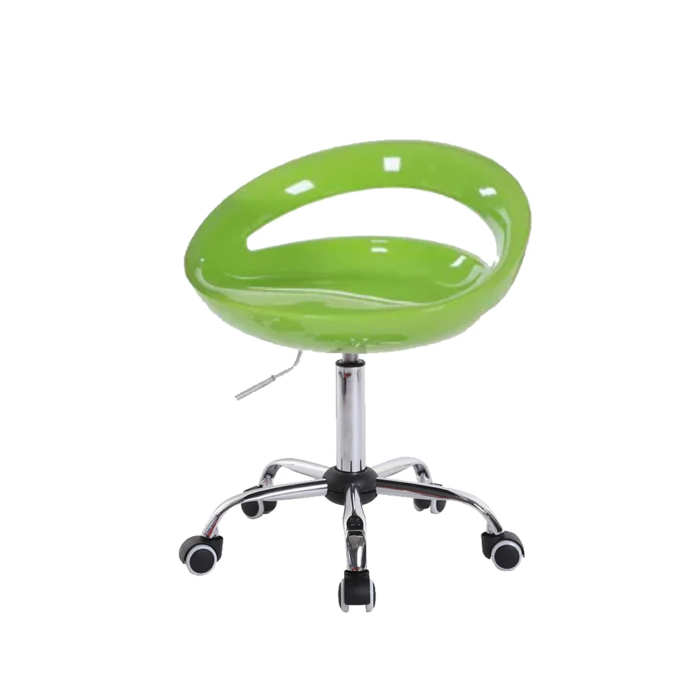 Plastic ABS  Adjustable Height Rotating Rolling Bar Chair Stools for Salons