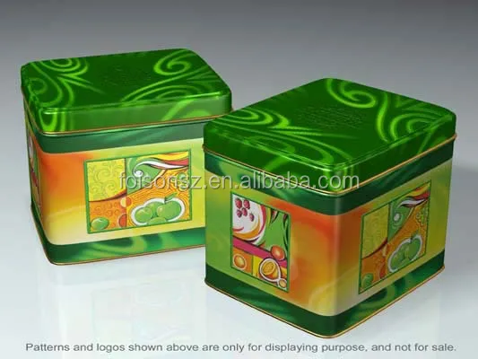 OEM Factory Empty Food Packaging Rectangular Tin Box with Hinge