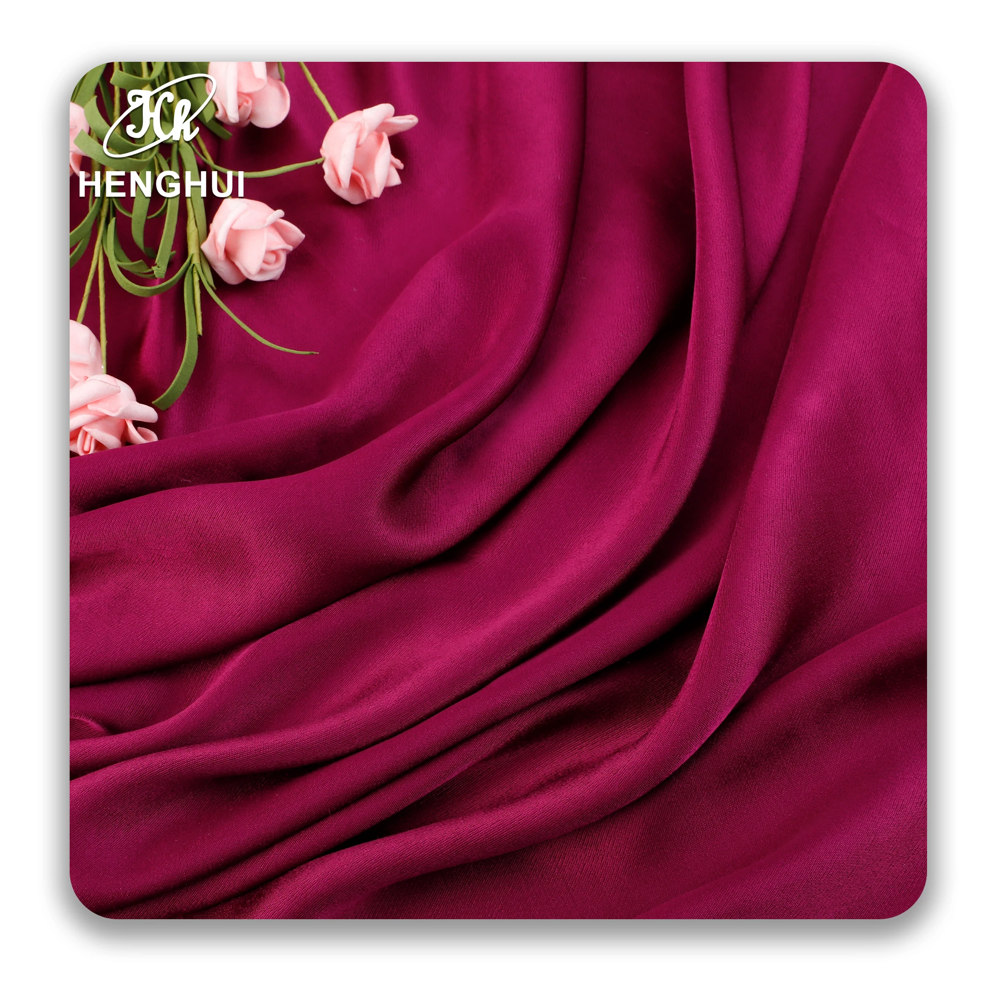 Fashion Cheap 175GSM smooth shinny Rayon Viscose satin fabric Luxury crepe fabric textiles for dress halter top dress