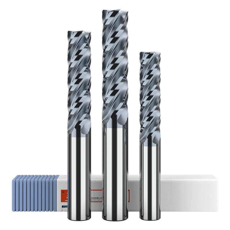 HUHAO HRC70 Tungsten Carbide 4 Flute Square Endmill Flat End Mills solid carbide end mill cnc bit   Metal H12320103
