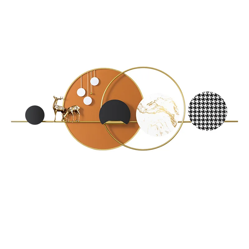 Phuc Loc Nordic living room sofa background wall decoration modern simple dining room mural Metal craft decoration