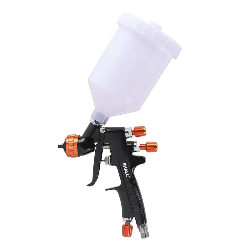HVLP Air Spray Gun 1.3 mm Nozzle Tip Automotive Gravity Feed Paint Gun Touch Up Primer Top Coat 600 cc Plastic Cup