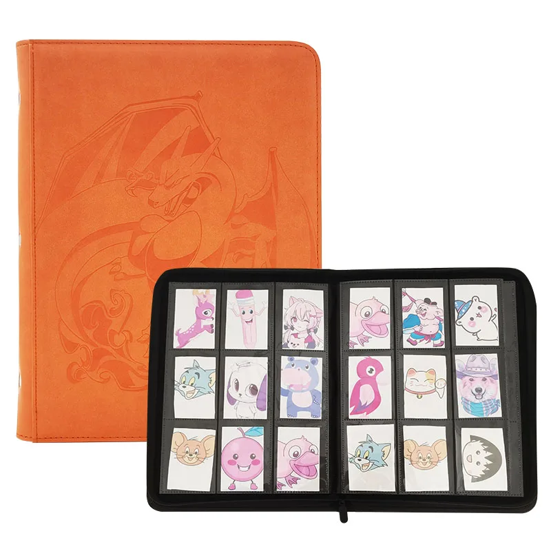 ModernQiu Custom 9-Pocket Binder PU Leather Trading Card Album for Game Card or Cartoon Collecting