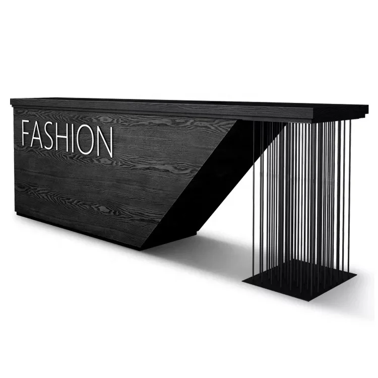 striped zebra design stylish modern bar front desk office furniture gym salon reception desk