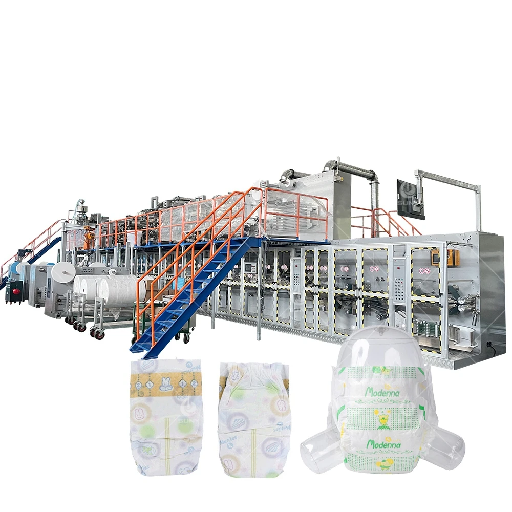 Bamboo Baby Diapers and Wet Tissue Production Line with Newborn Baby Diaper Packing Machine Price