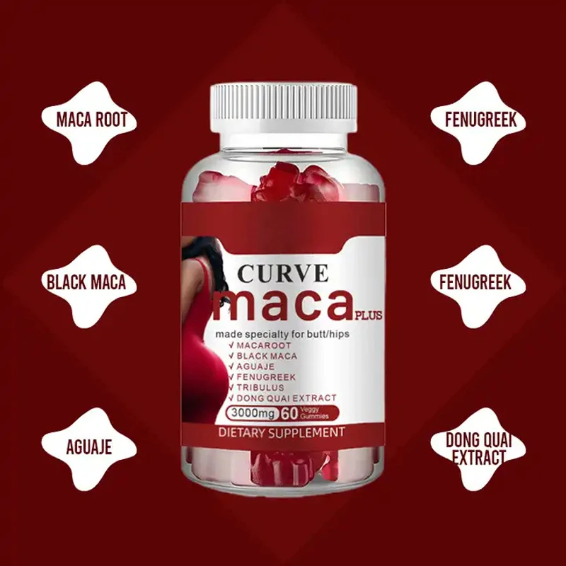 OEM Natural Vitamins BBL Gummies Fat Burn Butt Lift Booster Muscle Libido Hips and Butt Maca Gummies