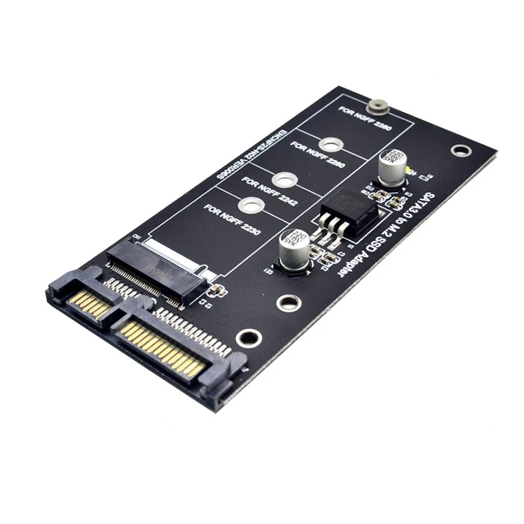 M2 SSD NGFF to SATA Adapter 6Gbps NGFF M.2 Adapter Card 22-Pin SATA III for NGFF M.2 SATA Converter for Laptop Desktop
