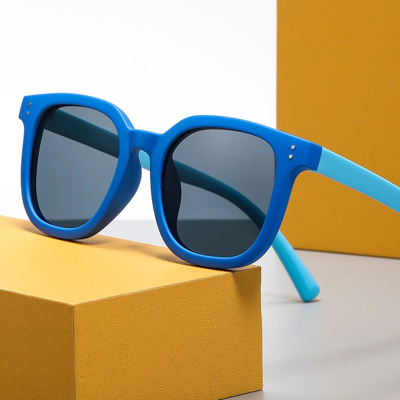 4-10 years old high quality custom logo silicone polarized square kids children sunglasses for boys and girls