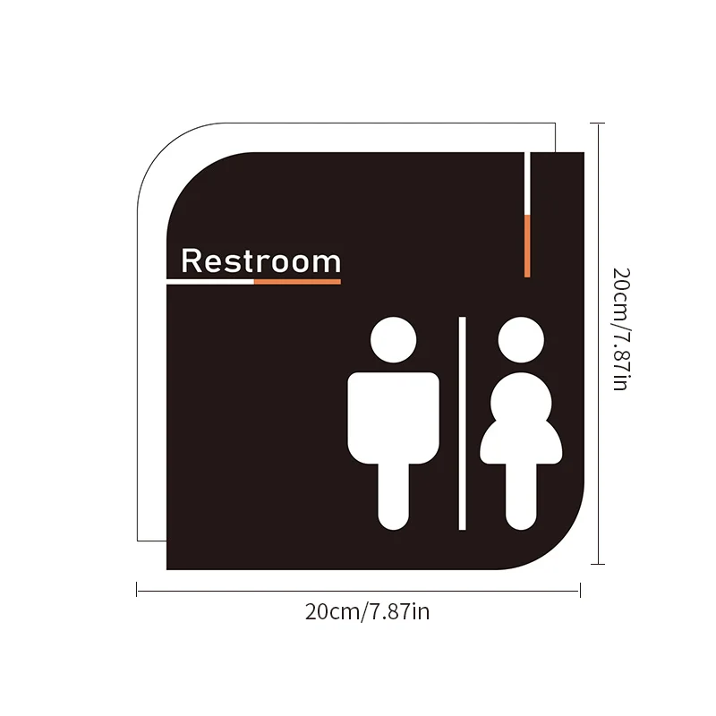 Restroom Sign Acrylic Material Doorplate China factory Hot sale For Hotel For Bathroom For Door Men and Woman Restroom Sign