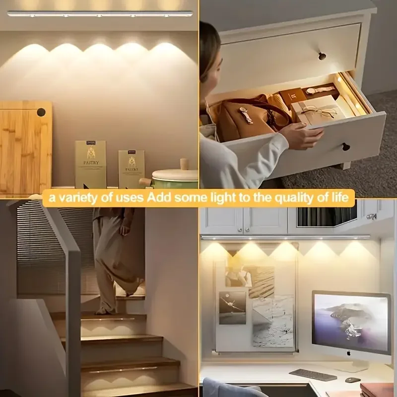 Sub Charge PVC 2W Wall Cabinet Sensor Light Motion Sensor Led Motion Sensor Light Indoor