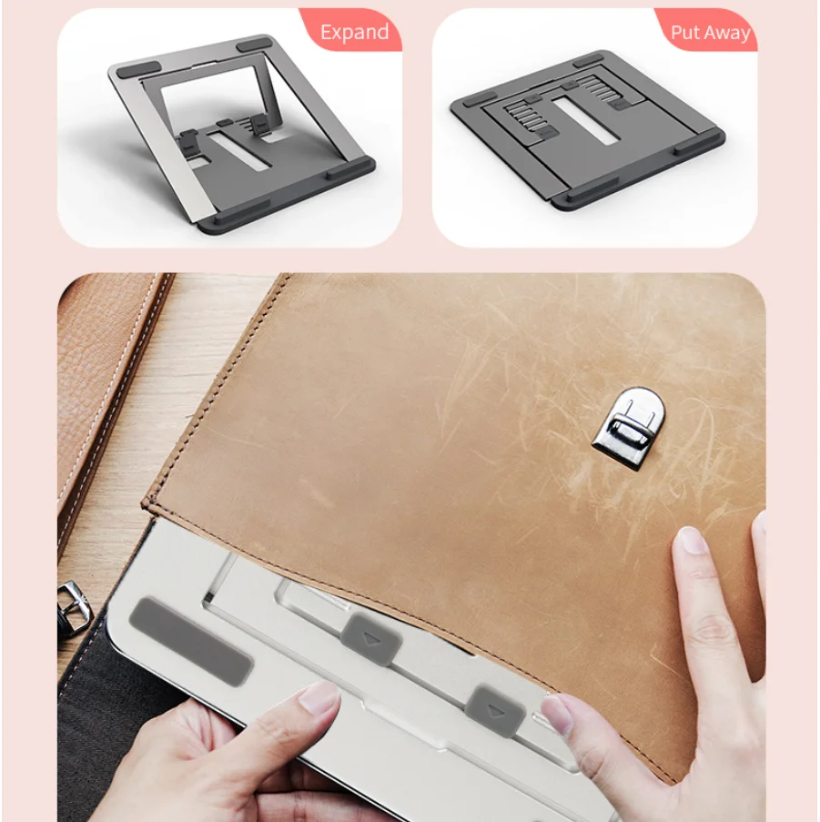 Adjustable Laptop Stand Bench Brackets Aluminium Mobile Stand Mechanical Style Desk Metal Use Aluminum Student Foldable ZD 01