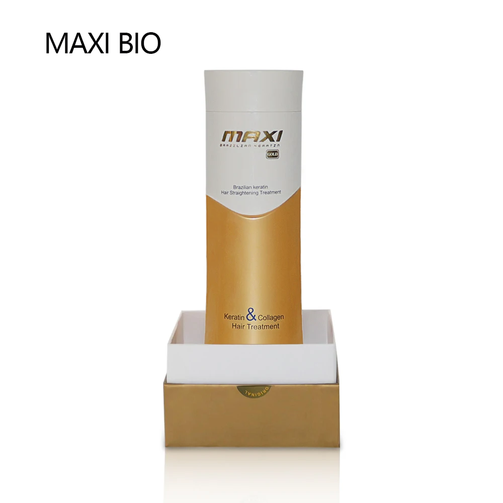 Anti Frizz MAXI Gold Brazilian Keratin Hair Straightening Treatment Cream Protein Collagen Long Lasting Natural Straight Effect