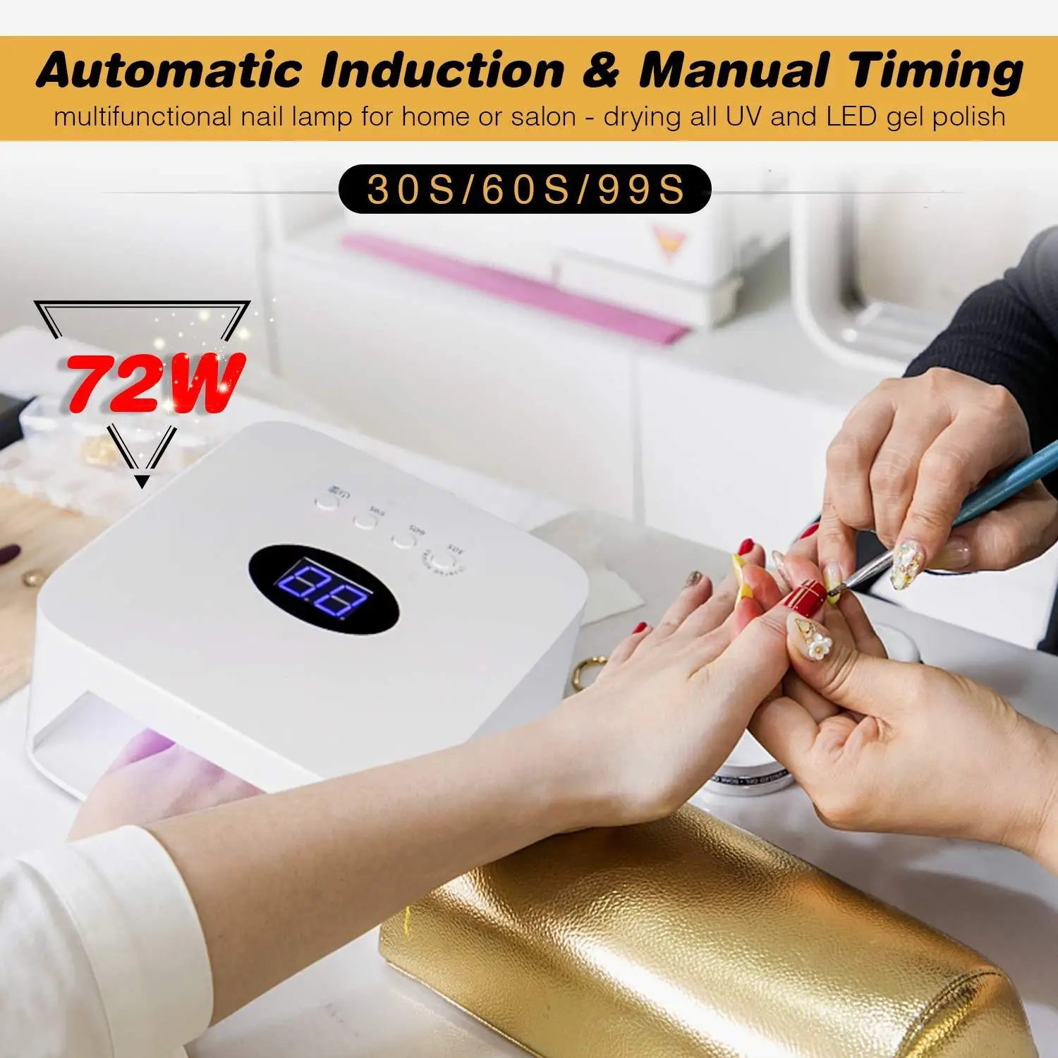 S50 Square UV Led Nail Lamp Rechargeable