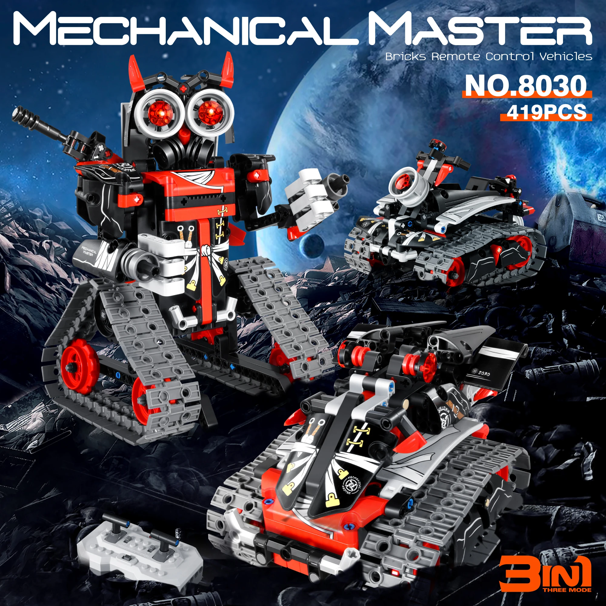 3 in 1 Remote Control STEM DIY Mechanical Robot Kit Educational APP Programming 2.4G RC Building Blocks Toy