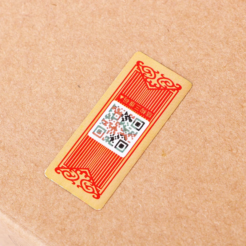 Wholesale Wine Case Tamper Evident Security Tag Custom Anti-counterfeiting Die Cut Self-adhesive qr code Sticker Seal label