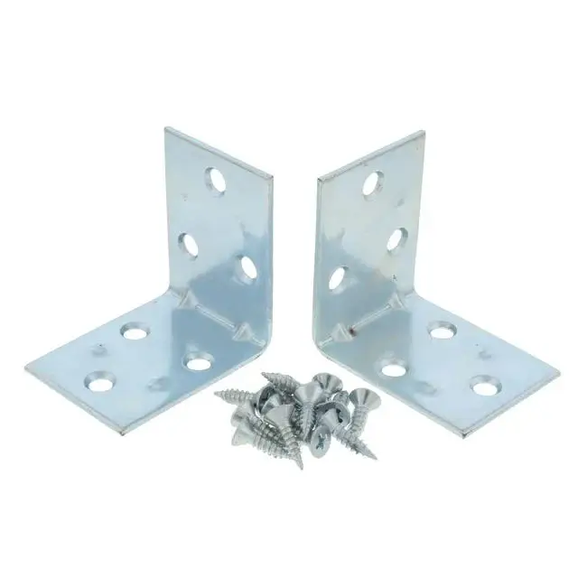 Factory Supply 2 Pack Double Wide Zinc L Shape Angle Corner Bracket