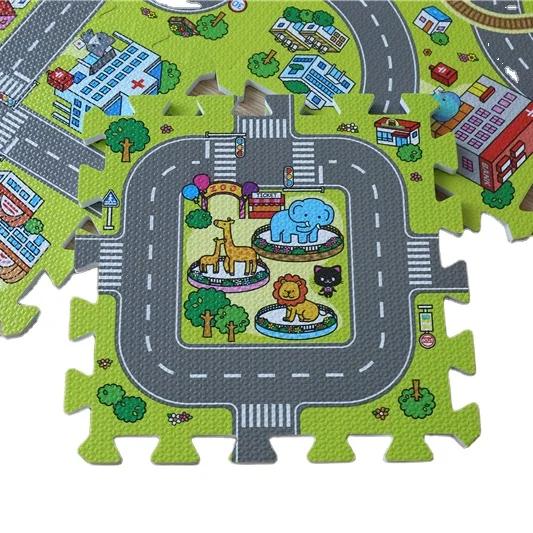 General Traffic Design Foam Interlocking Eva Puzzle Mat For Children