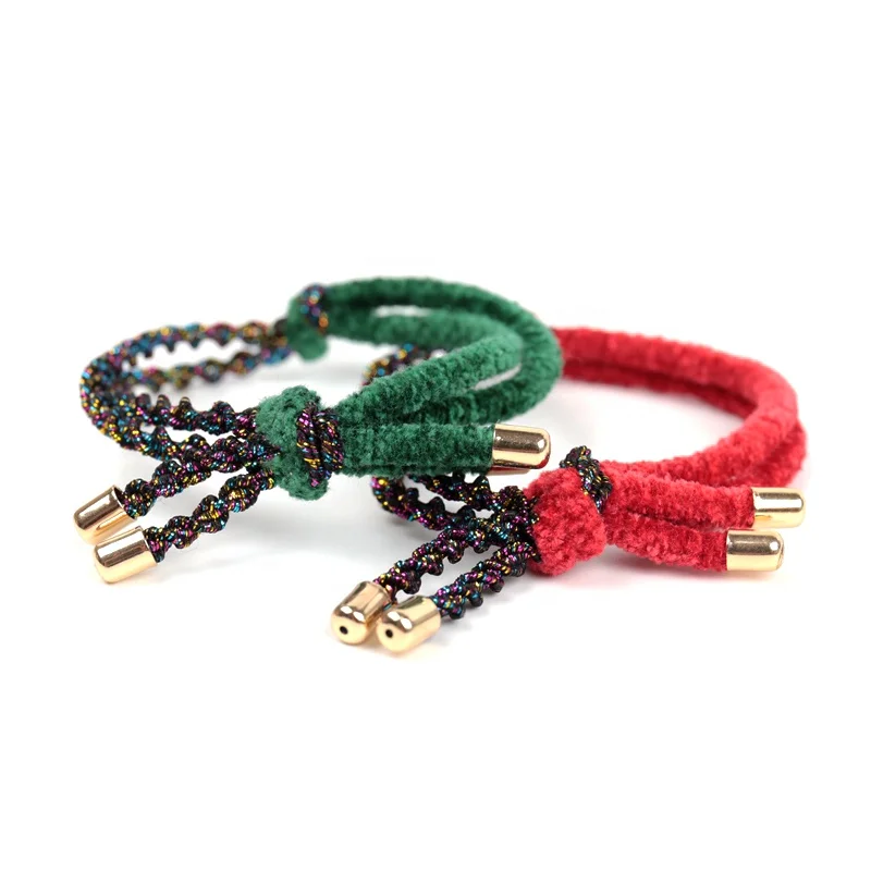 
Ins Stock Korean Design Fur Thread Velvet Winter Knot Hair Band Tie Ponytail Holder For Women 