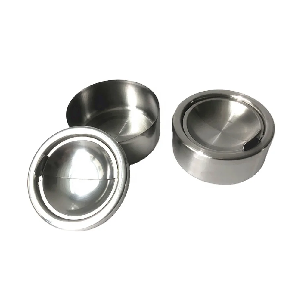 Free Sample Custom Portable Cigarette Ash Bin Stainless Steel Ash Tray cigar ashtray Metal ash tray