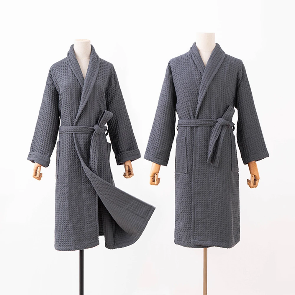 Accept custom men and women cotton terry velour bathrobe hotel comfortable polyester bath robe
