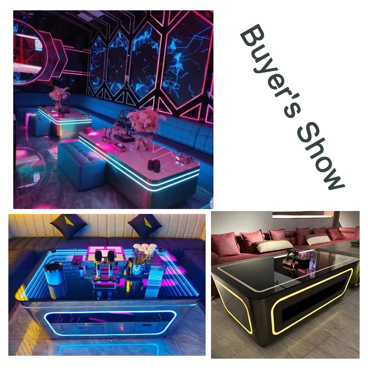 Cinema reception waiting room table sofa environmental protection plate metal frame table chair