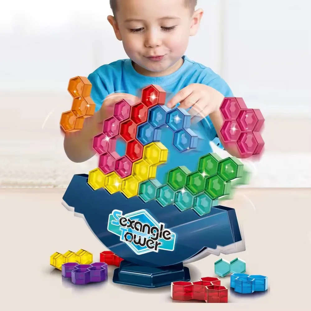Jinying stack high balance toy kids desktop colorful building blocks stacked board game stacking tower educational toy