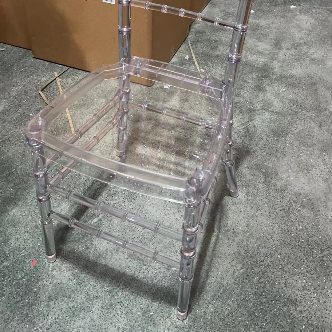 Knocked Down clear acrylic Chavari Chairs wedding banquet with cushions