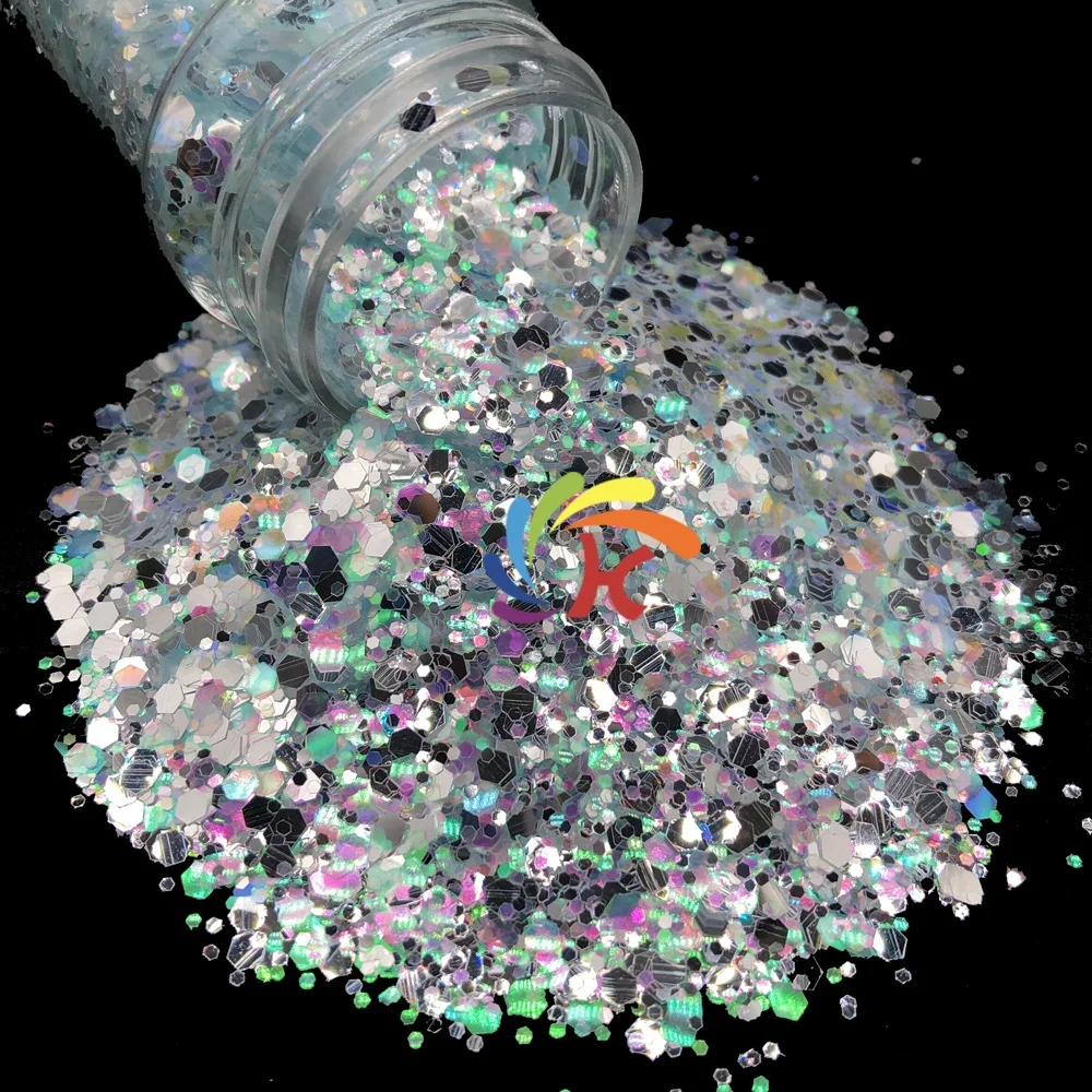 1kg Bag Glitter Makeup Cosmetic Opal Iridescent White Glitter Powder Bulk